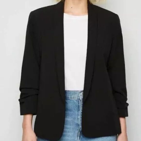 Zara Boyfriend Scrunch Sleeve One Button Blazer M - Picture 1 of 4